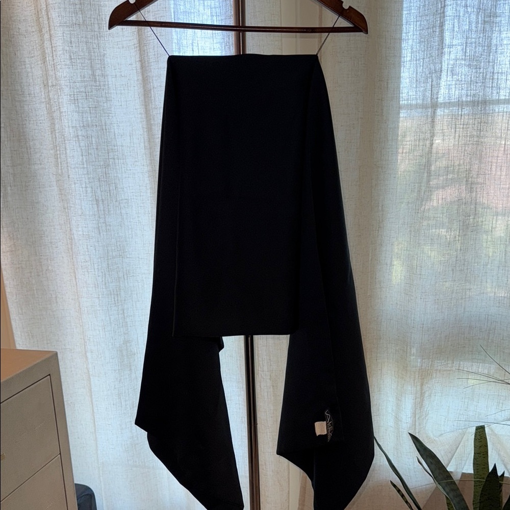 Black Asymmetrical High-Low Top for Work